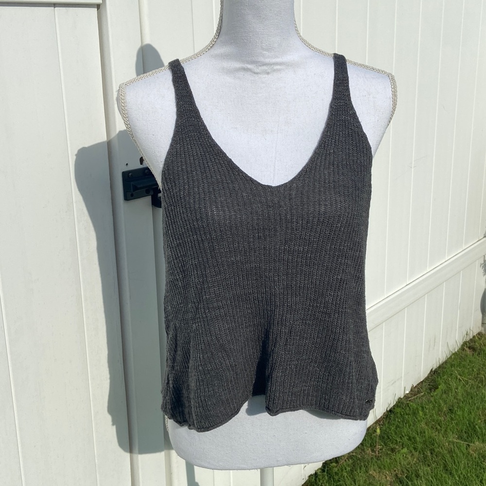 American Eagle Gray Knit Tank Top